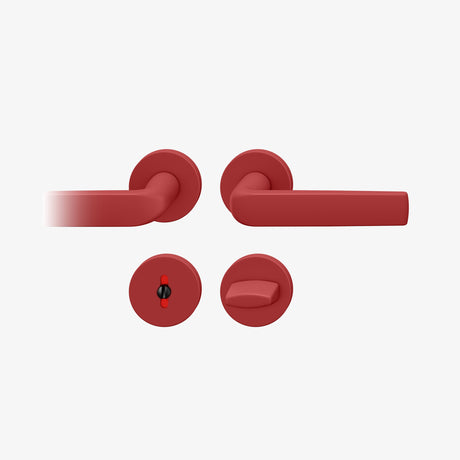 FSB 1267 WC-Garnitur mit Rundrosetten in Les Couleurs® Le Corbusier® Rouge Vermillon 31, freigestellte Produktansicht.