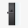 FSB 3428 Fensterolive in Aluminium 0810 Schwarz (C35), auf dunklem Fensterrahmen.
