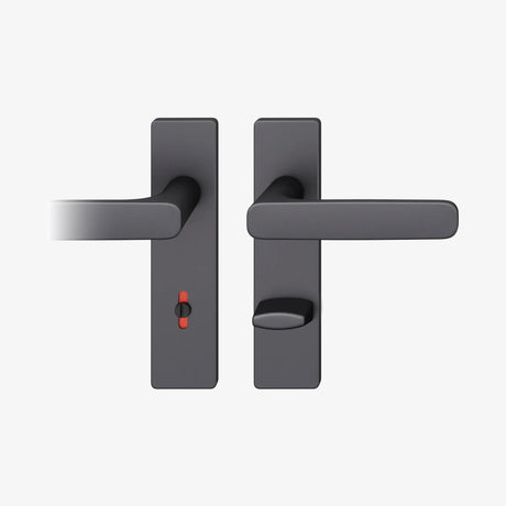 FSB 1289 WC-Garnitur von Markus Michalski und Michael Schmidt mit eckigem Kurzschild in Aluminium 0810 Schwarz (C35), freigestellte Produktansicht.