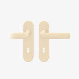 FSB 1267 Drückergarnitur mit Kurzschild in Les Couleurs® Le Corbusier® Blanc, freigestellte Produktansicht.