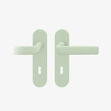 FSB 1267 Drückergarnitur mit Kurzschild in Les Couleurs® Le Corbusier® Vert Anglais Pâle, freigestellte Produktansicht.