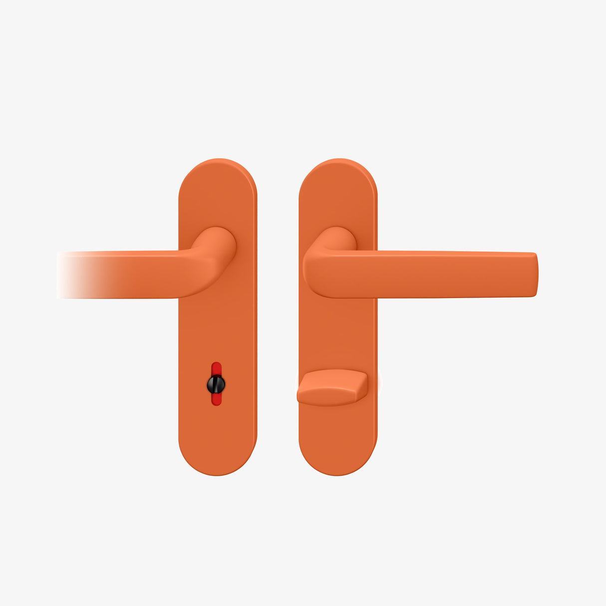 FSB 1267 WC-Garnitur mit Kurzschild in Les Couleurs® Le Corbusier® Orange, freigestellte Produktansicht.